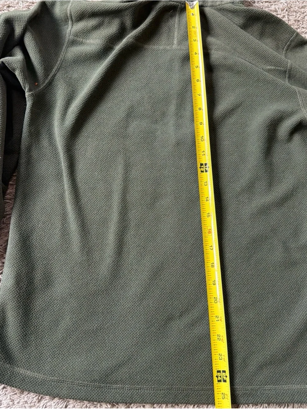 The North Face Men’s Olive Green Quarter-Zip Fleece Pullover Size S
